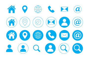 Essential Website Symbols in Blue