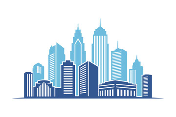 Fototapeta premium An illustrative representation of a modern cityscape, showcasing high-rise buildings and architectural diversity