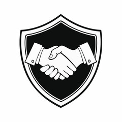 Handshake Shield Symbolizing Trust and Agreement.