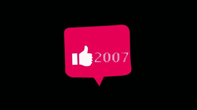 like react Counting for Social Media 1-4000 like react.Like react icon on blck background. 4k video