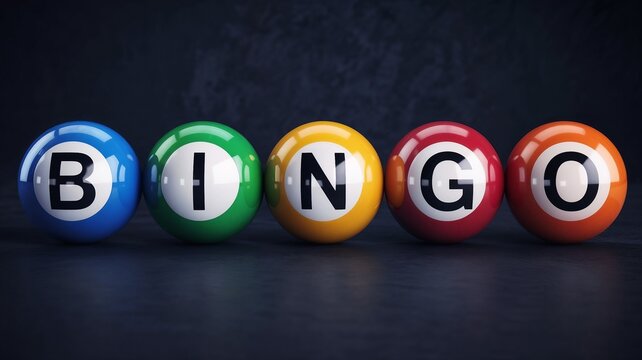 Colorful Bingo Balls Spelling “BINGO”