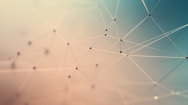 Abstract network design with interconnected lines and nodes in soft colors for digital backgrounds