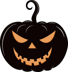 Halloween pumpkin with scary face expression vector illustration