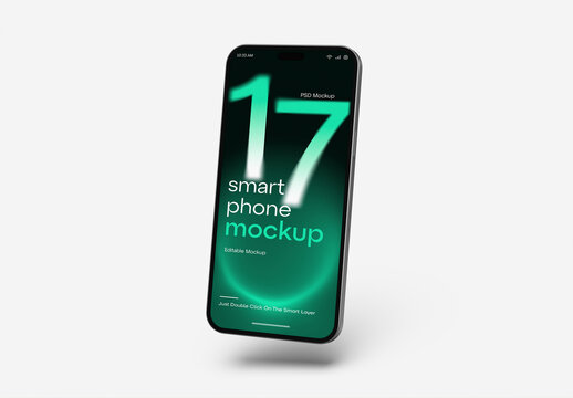 Floating Smart Phone Mockup Template