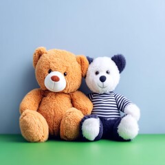 Obraz premium คู่ตุ๊กตาหมีที่น่ารัก