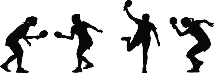 Cheerleader silhouette, pom-pom dance, energetic pose, sports spirit, team celebration, vector illustration, black graphic, performance art, athletic motion