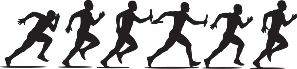 Medley Relay Runner Silhouette Collection