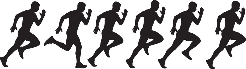 Carioca Agility Drill Runner Silhouettes