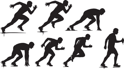 Stencil Spray Paint Effect Runner Silhouettes