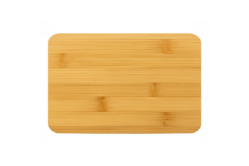 Bamboo cutting board for food preparation on transparent background