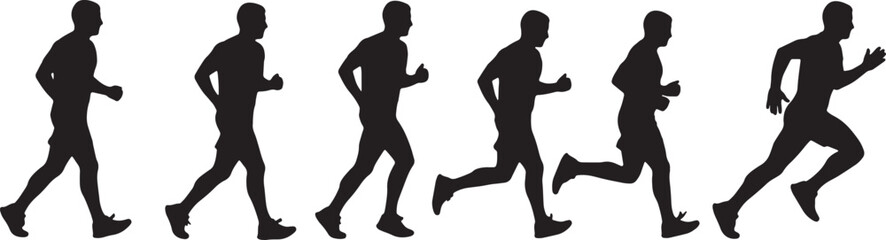 Walk, Jog, Sprint Progression Silhouette Set