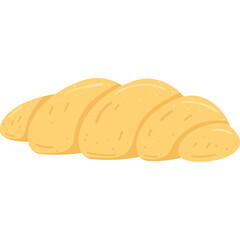 Golden Croissant Pastry with Flaky Layers Isolated on White Background with Subtle Texture Detail