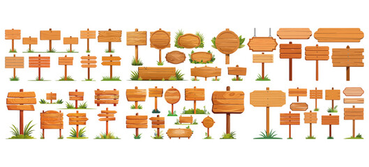 木製看板ベクターイラストセット