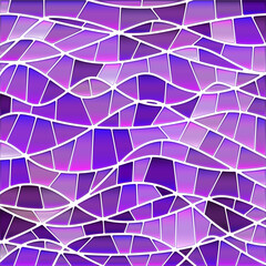 abstract vector stained-glass mosaic background - purple and violet