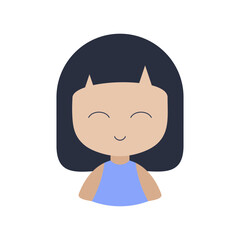 Beautiful young woman with square hairstyle icon