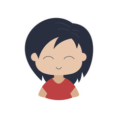 Beautiful young woman with short hair vector icon