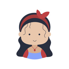 Woman girl with long straight hair vector icon