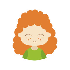 Fototapeta premium Woman girl with curly hairstyle vector icon