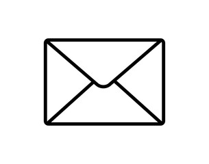 simple flat black email icon outline design for customer support