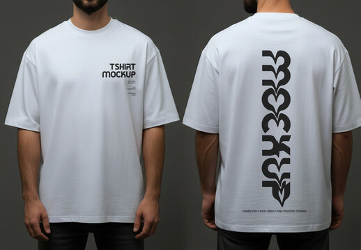 Mockup of Men Oversized T-Shirt