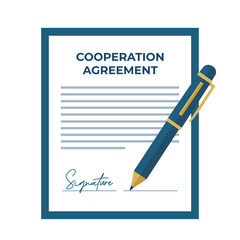 Business agreement concept. Vector illustration of a cooperation agreement letter.