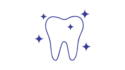 Clean sparkling tooth icon representing dental hygiene and Vector, Graphics