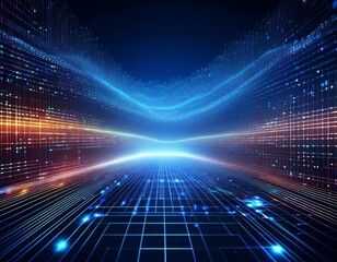 digital background perfect for tech processes neural networks artificial intelligence data transfer and encryption digital archives sound and graphic presentations science education etc