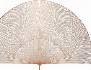 elegant thin arc pattern with soft brown lines creating modern geometric fan design on white background perfect for stylish decoration and contemporary art projects