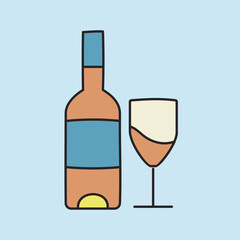 Bottle of Wine and Glass Icon