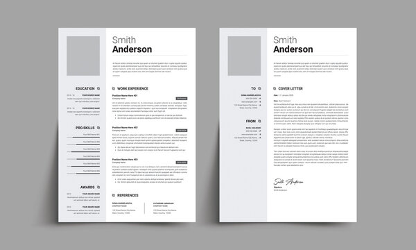 Elegant Resume Template with Matching Cover Letter Modern Professional CV Design