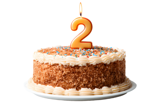 Birthday cake with candles-numbers transparent background for designers, marketers and IT professionals. Popular illustration, object, texture. Food, flowers, natural space for text. Positive.