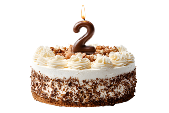 Birthday cake with candles-numbers transparent background for designers, marketers and IT professionals. Popular illustration, object, texture. Food, flowers, natural space for text. Positive.