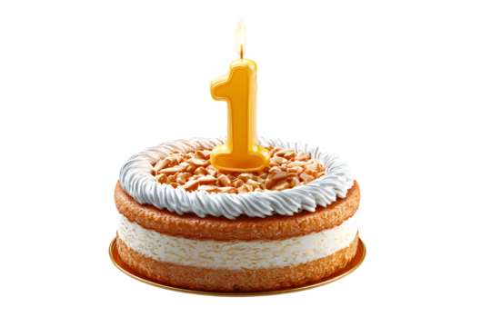 Birthday cake with candles-numbers transparent background for designers, marketers and IT professionals. Popular illustration, object, texture. Food, flowers, natural space for text. Positive.