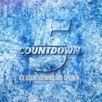 Ice Countdown Winter Square Logo Opener for Social Media