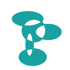 An abstract design of overlapping teal ovals