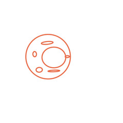A simple line art of an orange donut