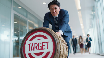 目標という重りを引くビジネスパーソンの情景描写