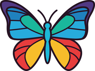 Colorful stylized butterfly illustration with segmented wings