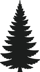 Black silhouette of a pine tree on a white background 1