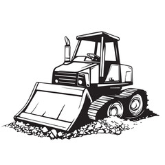 bulldozer excavator isolated on white