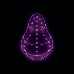 Neon purple salt or pepper shaker glowing on dark background, representing dining and flavor enhancement