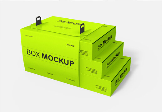 Stacked Packaging Box Mockup Template