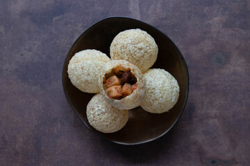 traditional Indian Appetizer , Crispy Pani Puri with Spiced Filling