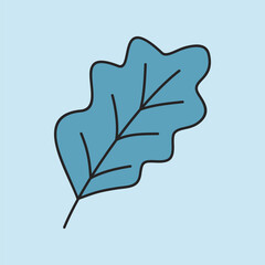 Simple Oak Leaves Line Art Icon