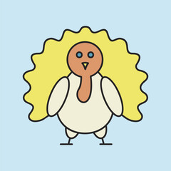 Cute Thanksgiving Turkey Outline Icon