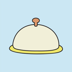Serving Food Tray Line Art Icon