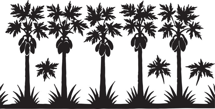 Pepe tree scene vector art-  পেপে 