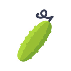 Cucumber isolated vector icon. Vegetable sign