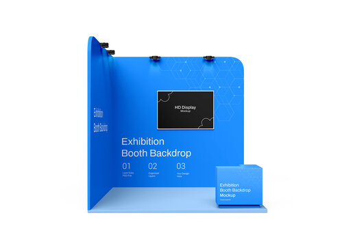 Trade Show Backdrop Stand Mockup