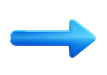 A blue arrow pointing to the right isolated on transparent background